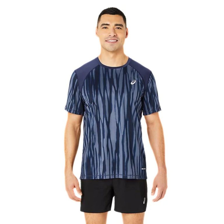 Футболка Asics Road All Over Print SS Top M - синя