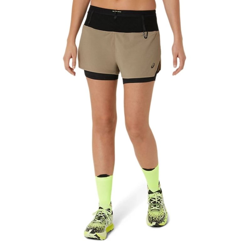 Шорти Asics Fujitrail 2-N-1 Short W - коричневий / чорний