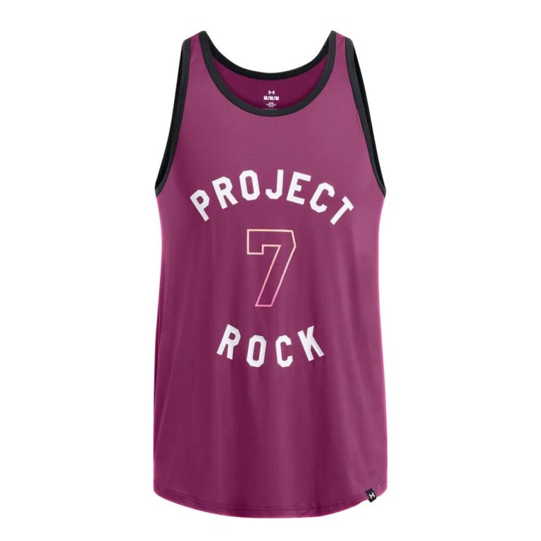 Футболка Under Armour Project Rock Mesh Tank Badge Of Honor M - фіолетовий