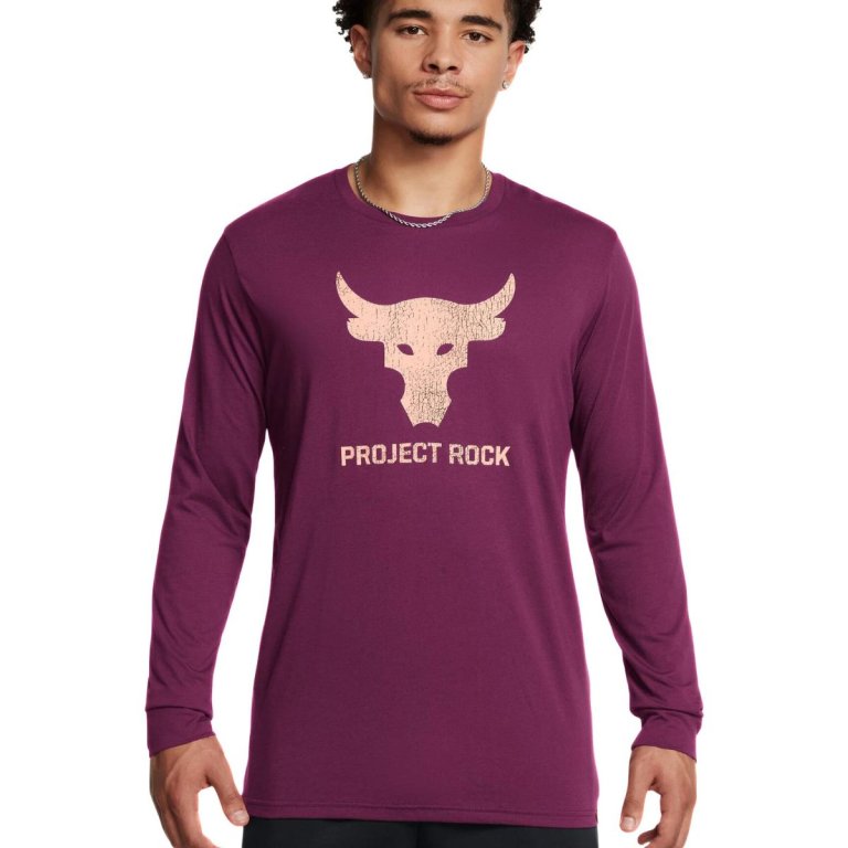 Футболка Under Armour UA Project Rock Brahma Bull LS M - фіолетова