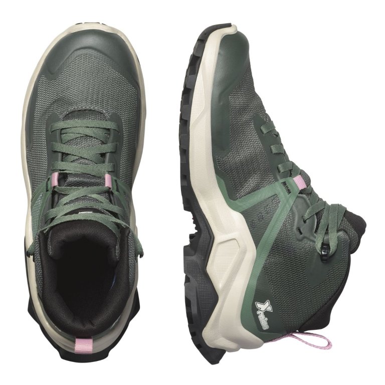 Взуття Salomon X Raise Mid GTX J - зелений/рожевий