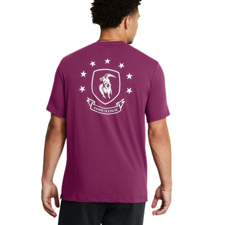 Футболка Under Armour UA Project Rock SS Badge Of Honor M - фіолетова