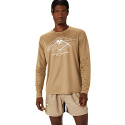 Футболка Asics Fujitrail Logo LS Top M - коричнева