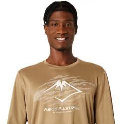 Футболка Asics Fujitrail Logo LS Top M - коричнева