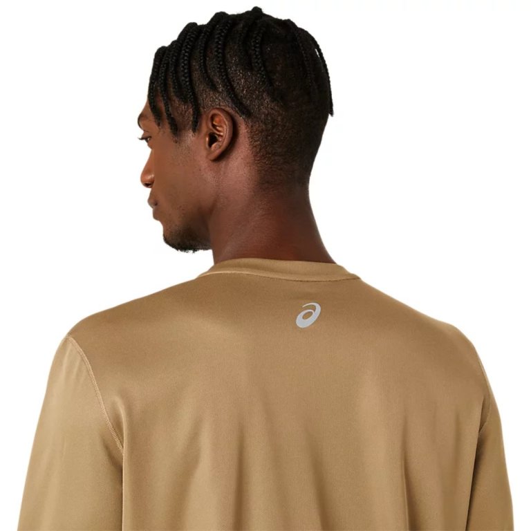 Футболка Asics Fujitrail Logo LS Top M - коричнева