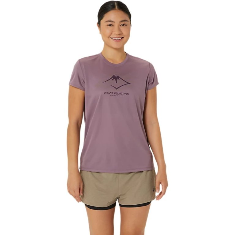 Футболка Asics Fujitrail Logo SS Top W - фіолетова