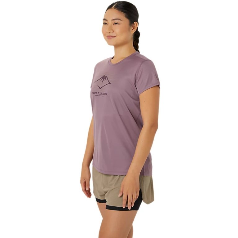 Футболка Asics Fujitrail Logo SS Top W - фіолетова