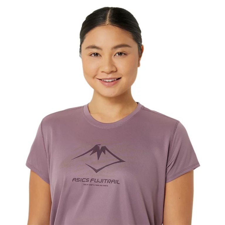 Футболка Asics Fujitrail Logo SS Top W - фіолетова
