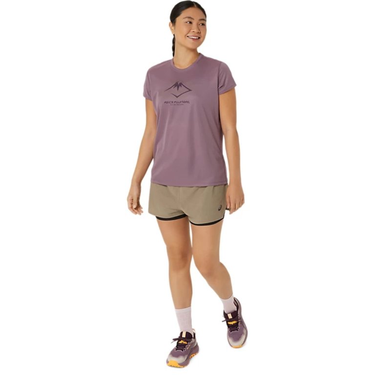 Футболка Asics Fujitrail Logo SS Top W - фіолетова