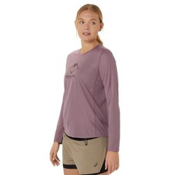 Футболка Asics Fujitrail Logo LS Top W - фіолетова