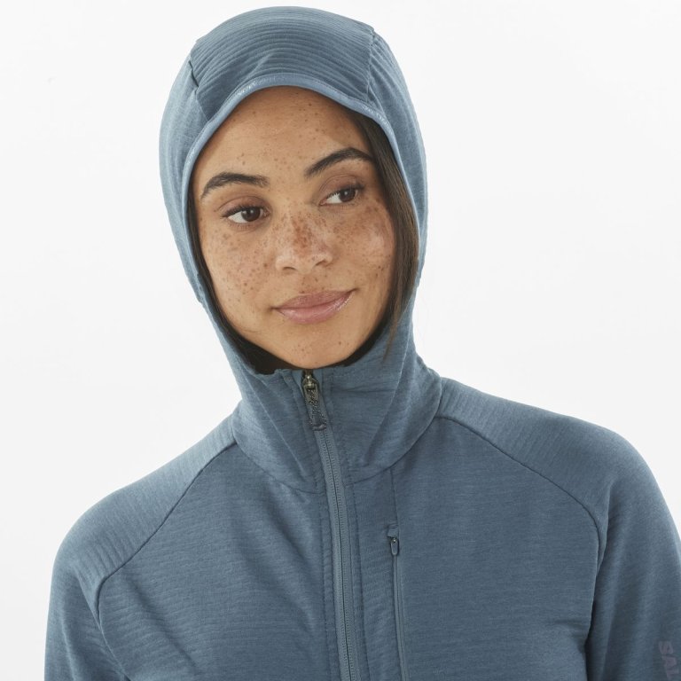 Світшот Salomon Essential Lightwarm FZ HD W - синій