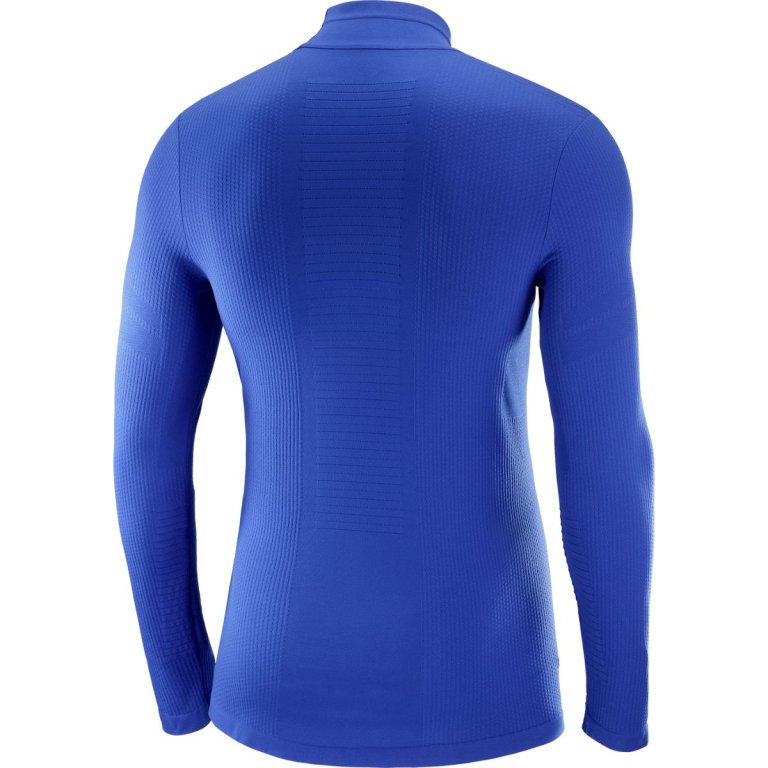 Tričko Salomon Essential Warm LS Top M - modrá