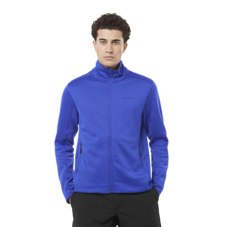 Mikina Salomon Essential Midfleece FZ M - modrá