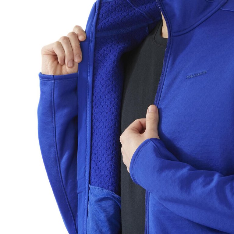 Mikina Salomon Essential Midfleece FZ M - modrá