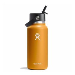 Термос Hydro Flask 32 унції (946 мл) Wide Mouth with Flex Straw Cap - помаранчевий