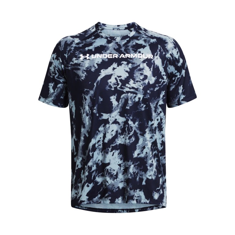 Футболка Under Armour Tech ABC Camo SS M - синя
