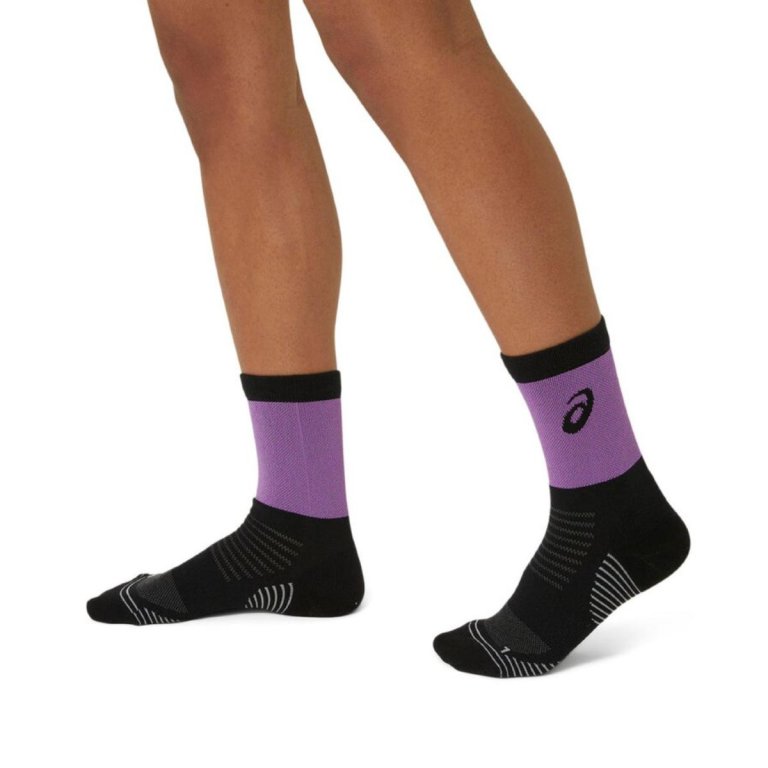 Шкарпетки Asics Lite-Show Run Crew Socks - чорний/фіолетовий