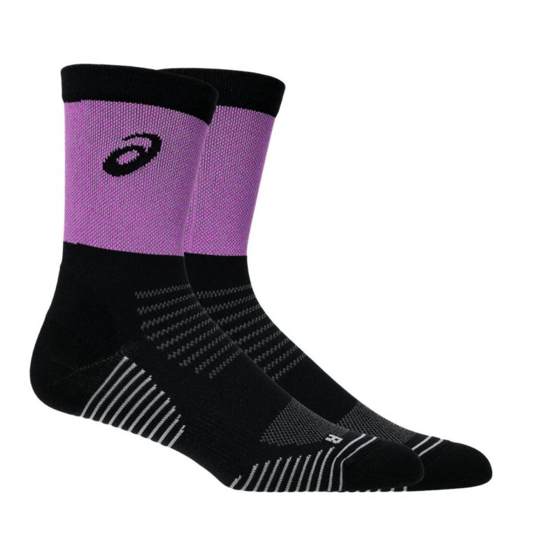 Шкарпетки Asics Lite-Show Run Crew Socks - чорний/фіолетовий