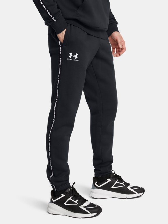 Штани Under Armour UA Icon Fleece Jgr Taping Man Black