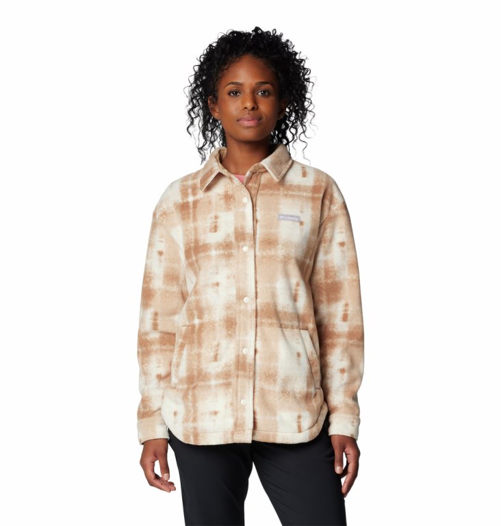Сорочка Columbia Benton Springs™ Shirt Jacket II W - бежевий / коричневий / білий