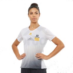 Футболка Salomon SENSE TEE W - біла / сіра