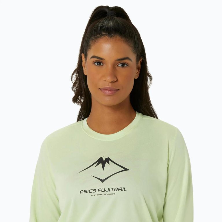Футболка Asics Fujitrail Logo LS Top W - зелена