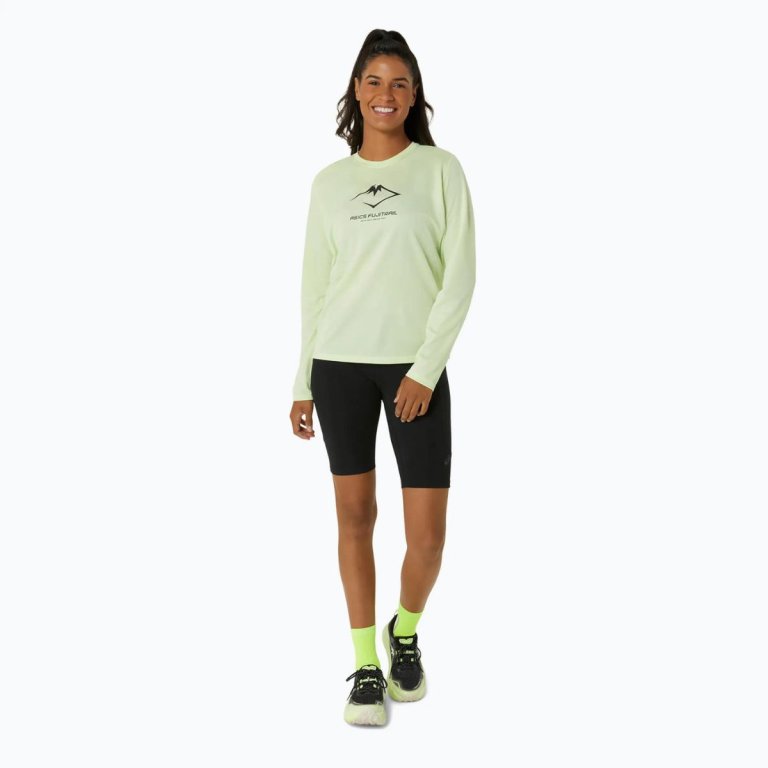 Футболка Asics Fujitrail Logo LS Top W - зелена
