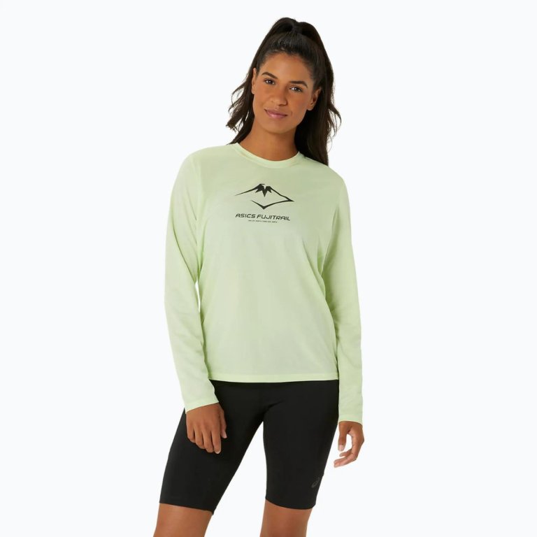 Футболка Asics Fujitrail Logo LS Top W - зелена