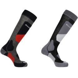 Лижні шкарпетки Salomon S/Access 2-Pack Socks - чорний/червоний/сірий