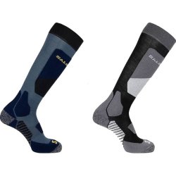 Лижні шкарпетки Salomon S/Access 2-Pack Socks - сині/сірі/чорні