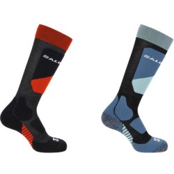Лижні шкарпетки Salomon S/Access 2-Pack J Socks - червоний/синій/чорний