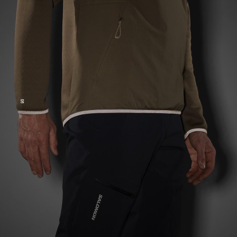 Кофта Salomon Outline Warm Hybrid CN M - коричневий