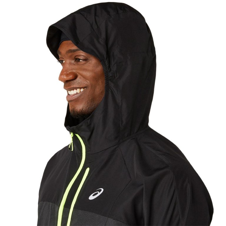 Вітрівка Asics Fujitrail Packable Windbreaker M - чорний/жовтий