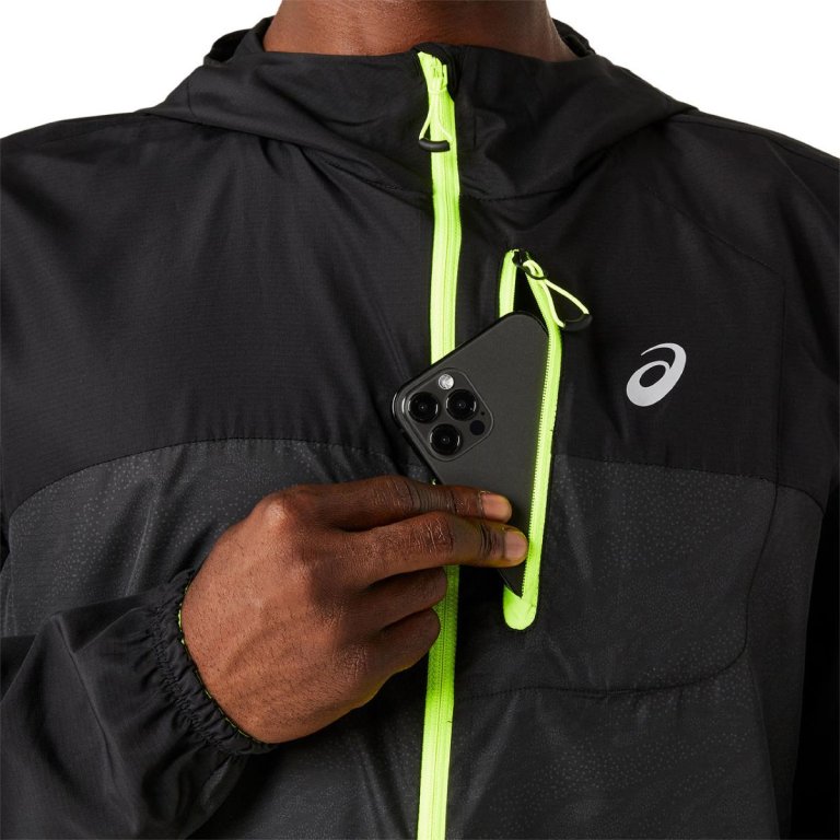 Вітрівка Asics Fujitrail Packable Windbreaker M - чорний/жовтий