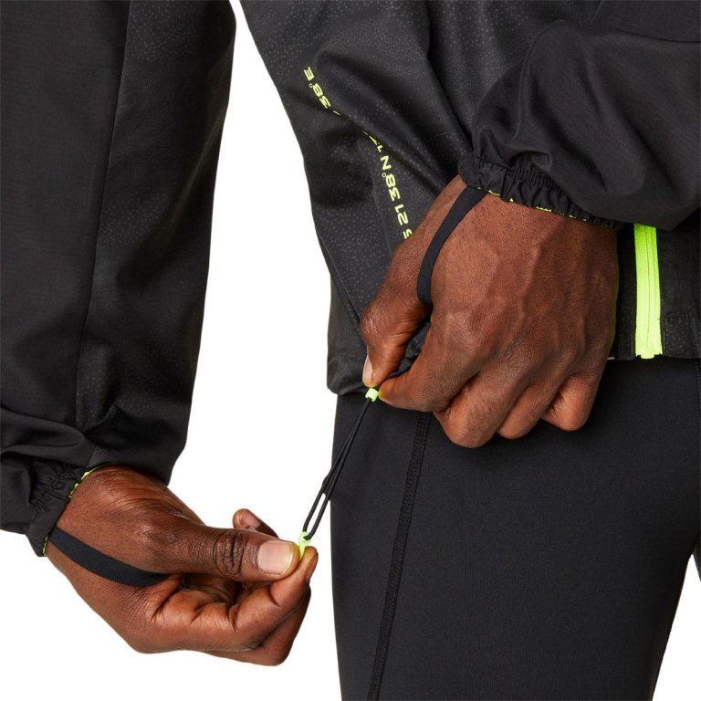 Вітрівка Asics Fujitrail Packable Windbreaker M - чорний/жовтий