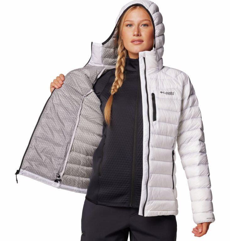 Bunda Columbia Arctic Crest™ Down Hooded Jacket W - bílá