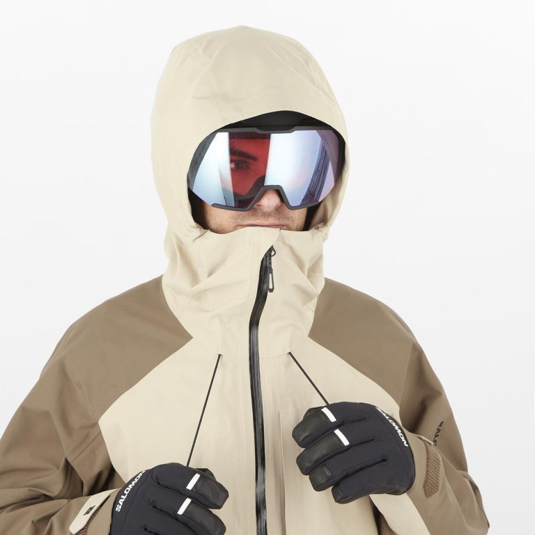 Куртка Salomon Absolute 3L Jkt M - білий/коричневий