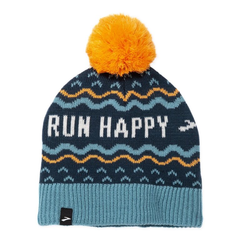 Шапка Brooks Heritage Pom Beanie - синя