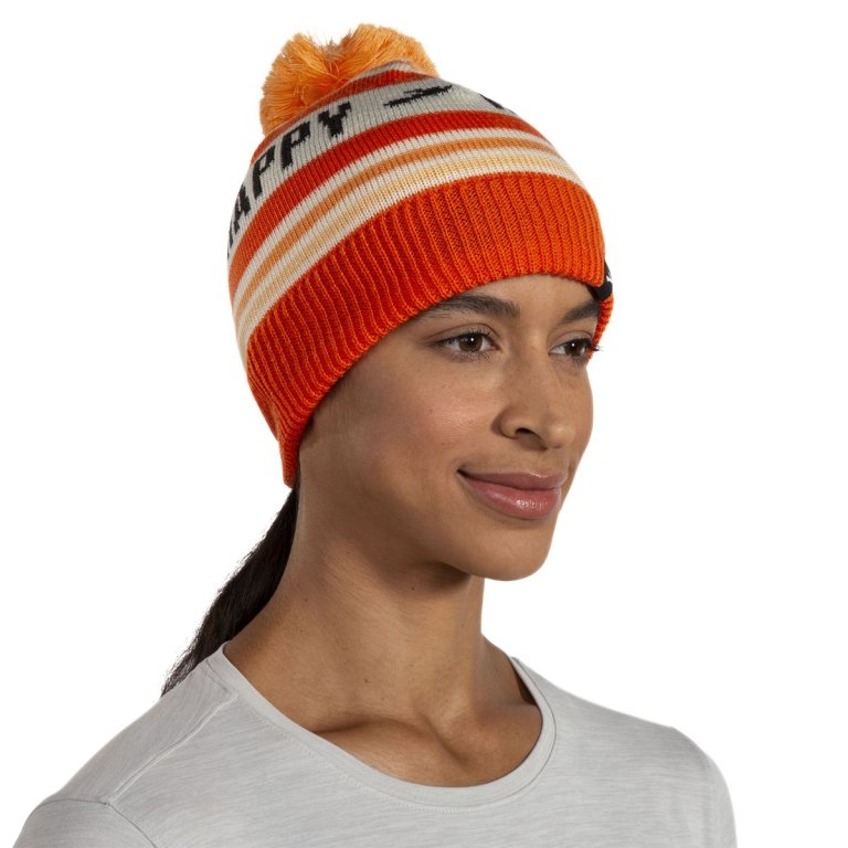 Шапка Brooks Heritage Pom Beanie - помаранчева