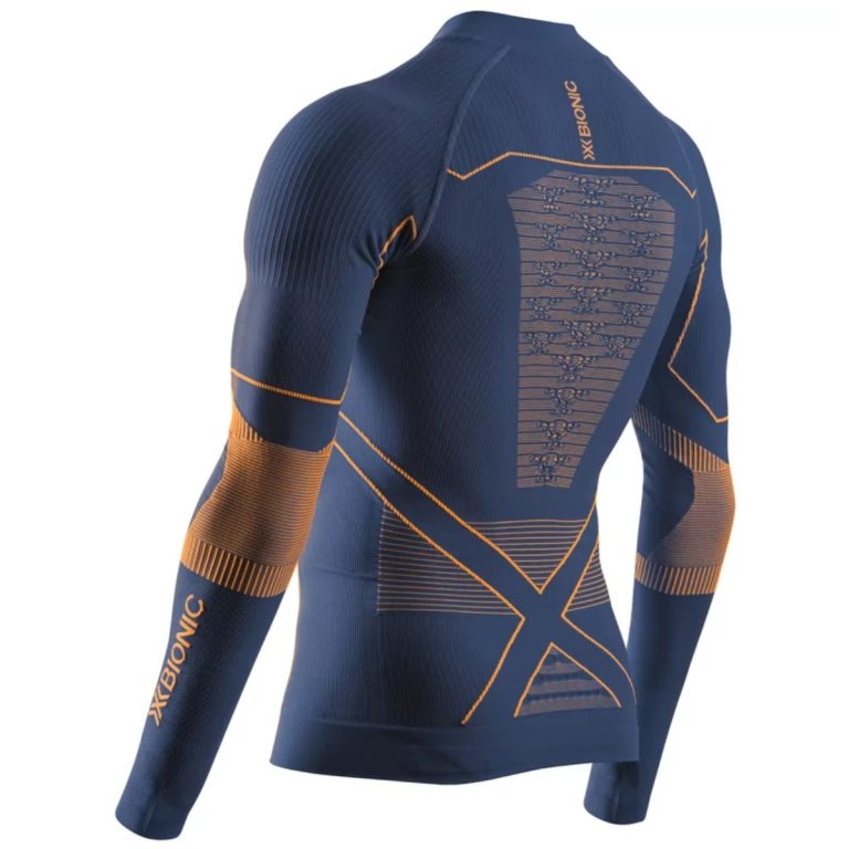 Футболка X-Bionic Energy Accumulator Light Shirt LS 1/2 Zip M - синій/помаранчевий
