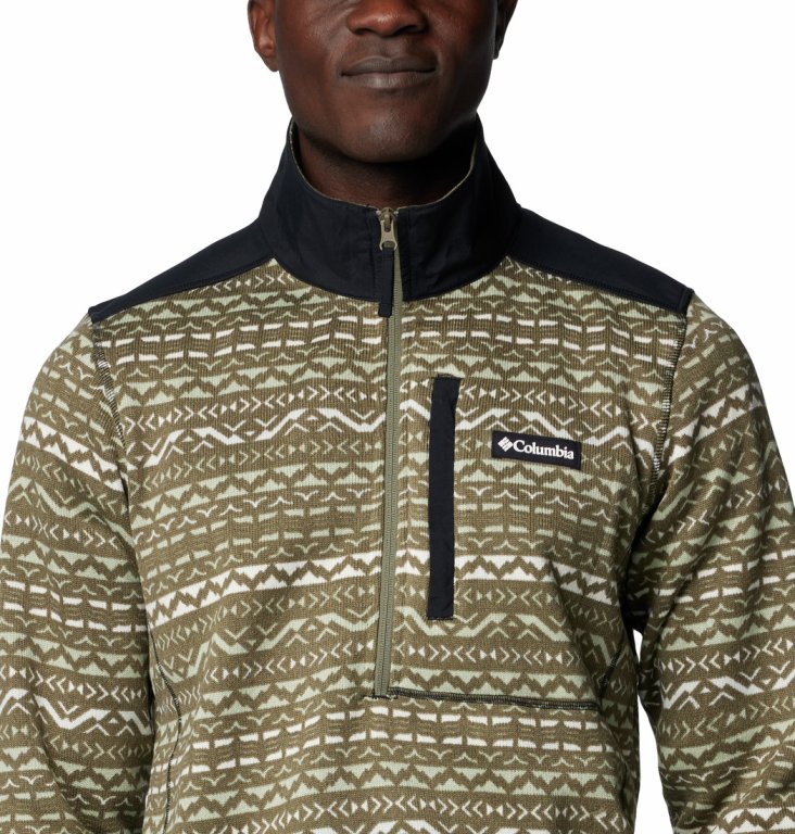 Кофта Columbia Sweater Weather™ Printed Half Zip II M - зелений/коричневий/білий