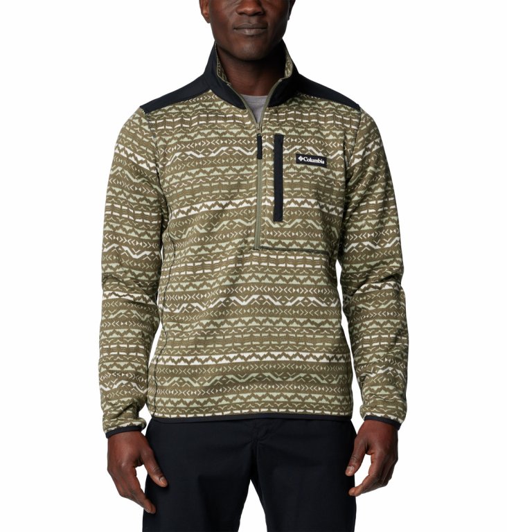 Кофта Columbia Sweater Weather™ Printed Half Zip II M - зелений/коричневий/білий