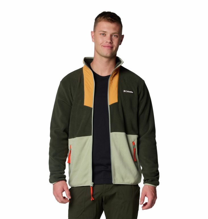 Кофта Columbia Sequoia Grove™ Full Zip Fleece M - зелений/сірий/помаранчевий