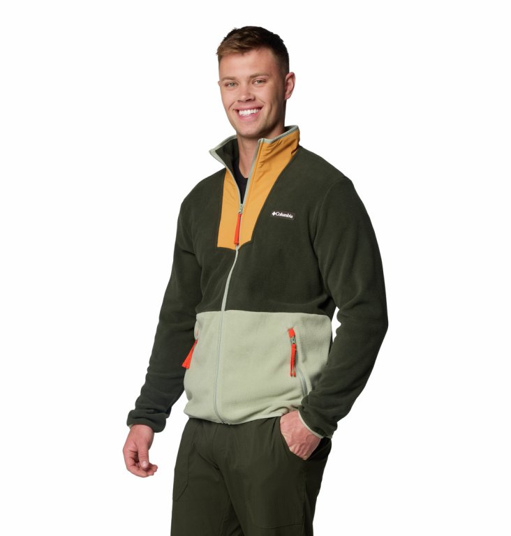 Кофта Columbia Sequoia Grove™ Full Zip Fleece M - зелений/сірий/помаранчевий