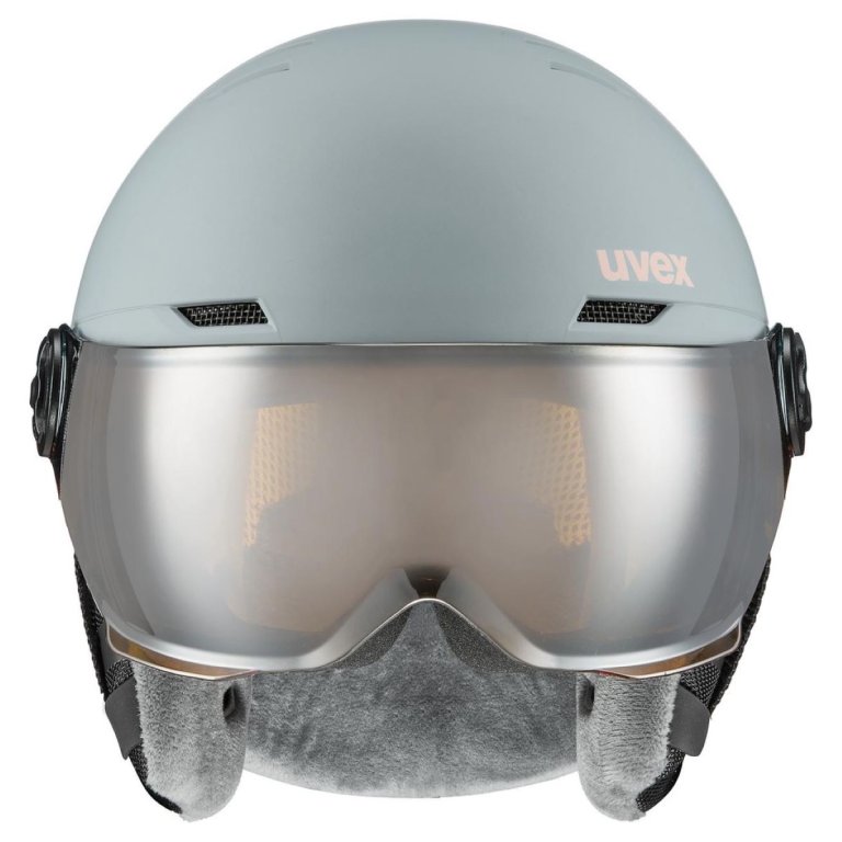 Гірськолижний шолом Uvex Rocket Visor J - сіро/рожевий