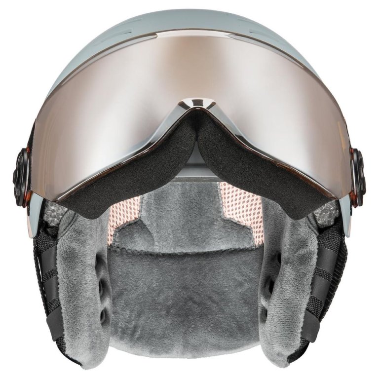 Гірськолижний шолом Uvex Rocket Visor J - сіро/рожевий