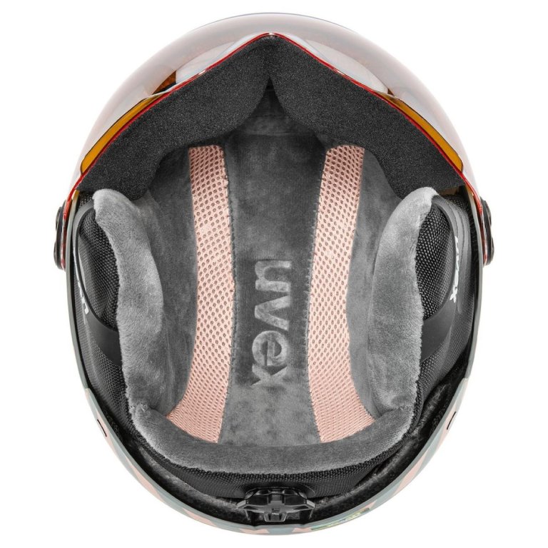 Гірськолижний шолом Uvex Rocket Visor J - сіро/рожевий