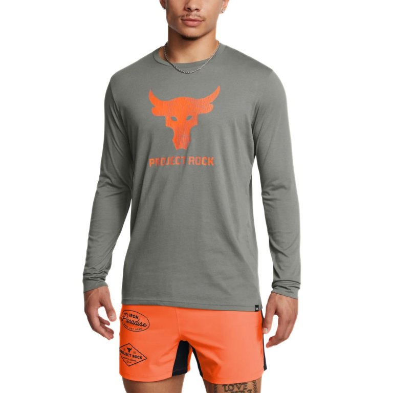 Футболка Under Armour UA Project Rock Brahma Bull LS M - зелена