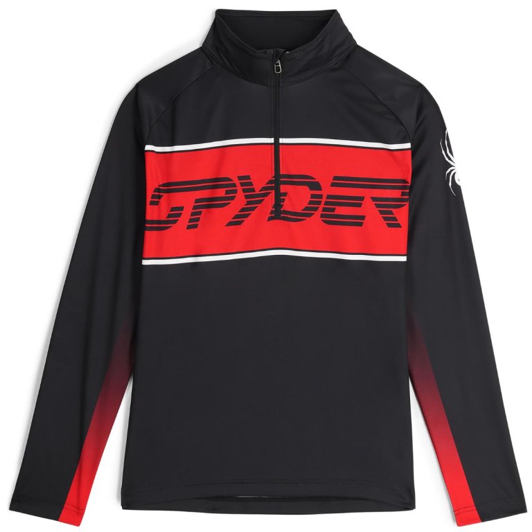 Mikina Spyder Paramount 1/2 Zip M - čierna/červená