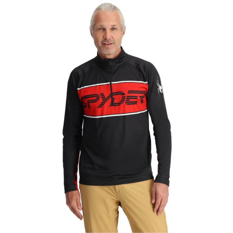 Mikina Spyder Paramount 1/2 Zip M - čierna/červená